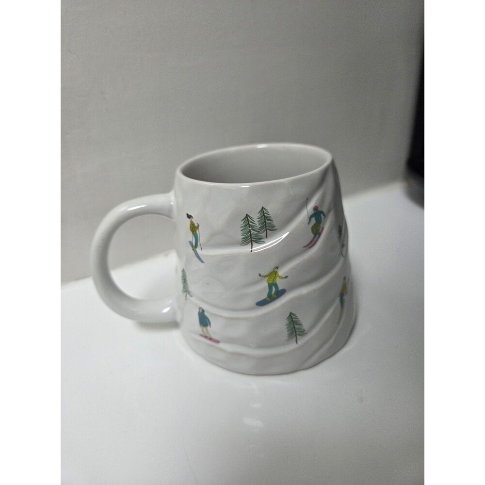 Festive Voice Limited Edition Holiday Skiers White Ceramic Mug 2025 - 12.8oz